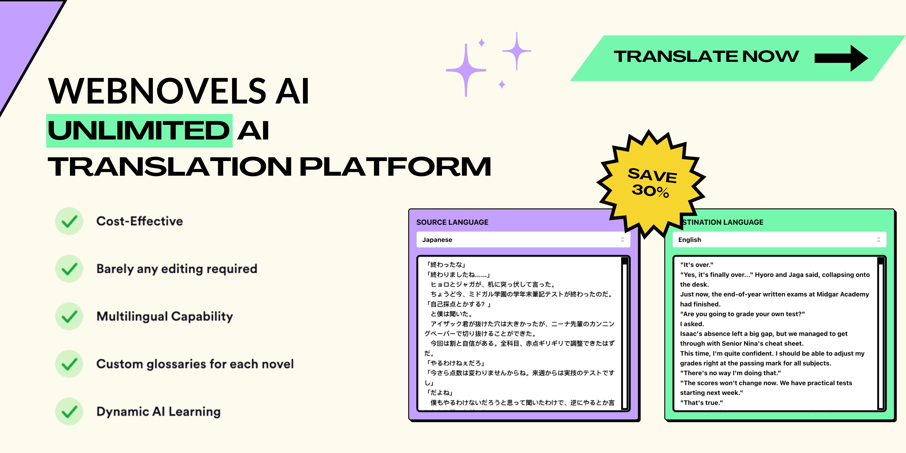 Webnovels AI Translation platform